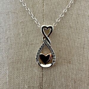 LA Rocks silver plated heart pendant necklace